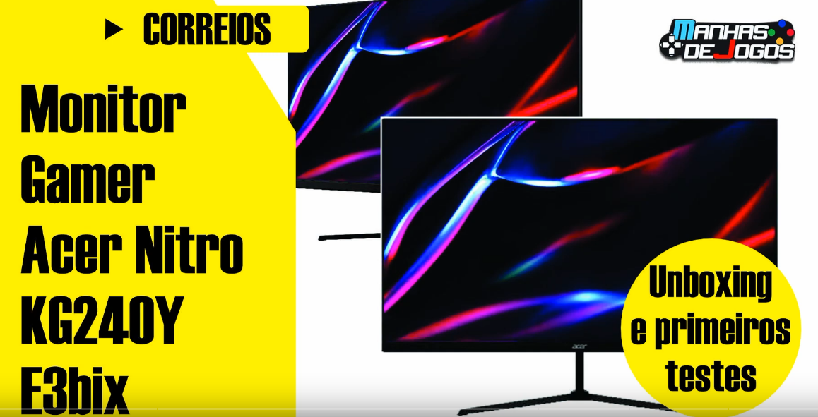 Monitor Gamer Acer Nitro KG240Y E3bix - Unboxing e primeiros testes 1 Monitor Gamer Acer Nitro KG240Y E3bix - Unboxing e primeiros testes - YouTube