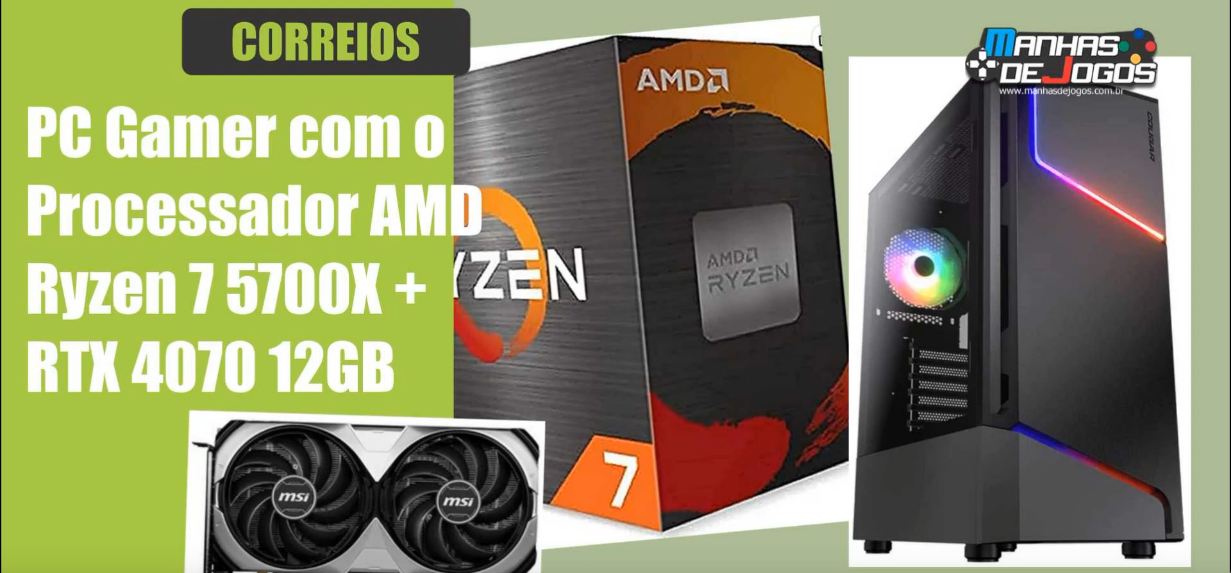PC Gamer com o Processador AMD Ryzen 7 5700X RTX 4070 12GB - YouTube