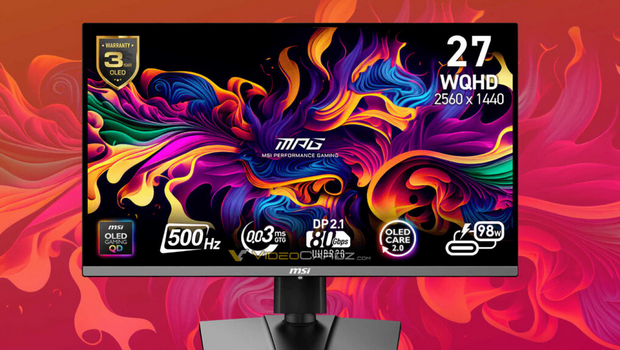MSI MPG 272QR QD-OLED é o primeiro monitor de 500Hz com 1440p